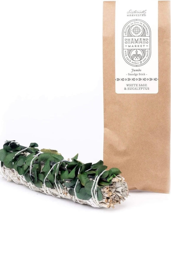 White Sage & Eucalyptus Smudge Stick (silver dollar)